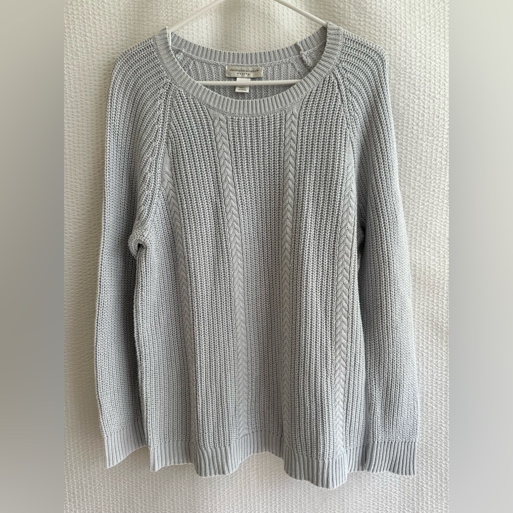 Christopher & Banks Women’s Light Gray Women's Sweater Size: Petite Large NWOT